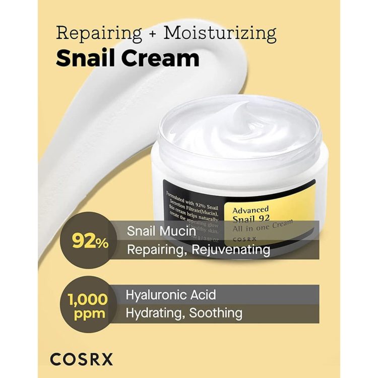 کرم آبرسان و مرطوب كننده چندمنظوره حلزون کوزارکس COSRX Advanced Snail 92 All in One Cream 100g