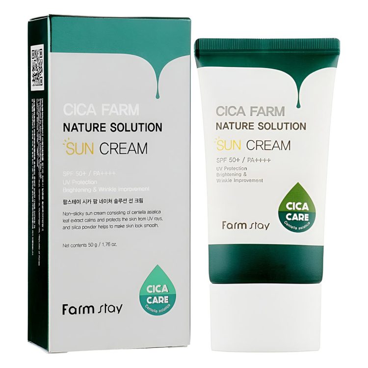 ضدآفتاب ضد چروک و روشن کننده سیکا فارم استی Farm Stay Cica Farm Nature Solution Sun Cream