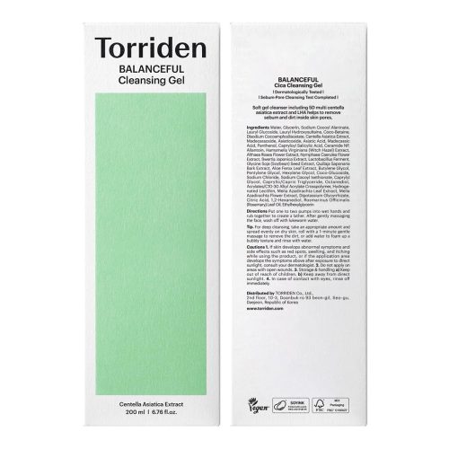 ژل شستشو تسکین دهنده سیکا توریدن Torriden Balanceful Cica Cleansing Gel