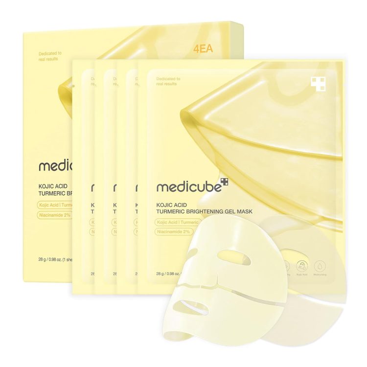 ماسک ورقه ای روشن کننده کوجیک اسید و زردچوبه مدی کیوب Medicube Kojic Acid Turmeric Brightening Gel Mask