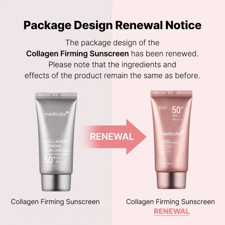 کرم ضد آفتاب تون آپ کلاژن مدی کیوب ضد چروک و روشن کننده پوست MEDICUBE Collagen Firming Sun Cream