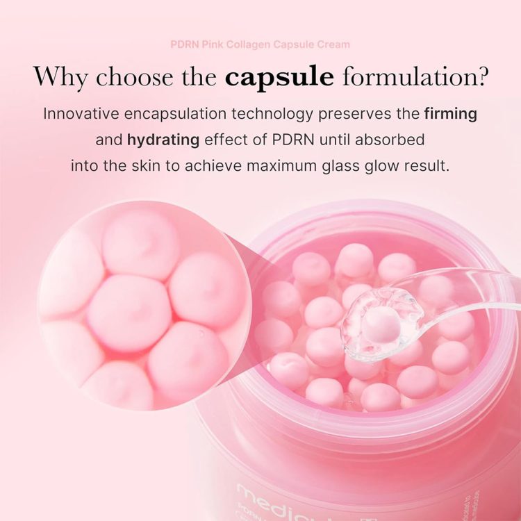 کرم کپسولی کلاژن و PDRN مدی کیوب روشن کننده و ضد چروک پوست Medicube PDRN Pink Collagen Capsule Cream
